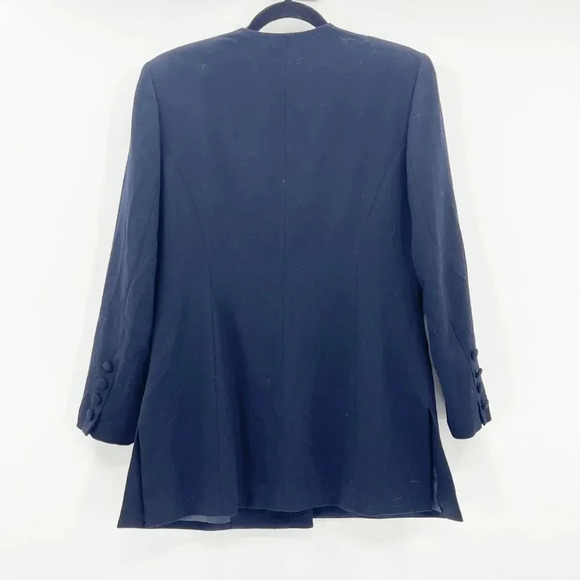 Jones New York Mid Length Blazer Jacket Women's Size 8P Black Collarless - Picture 2 of 4